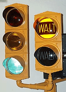 Aluminum Crouse Hinds Art Deco Pedestrian WAIT WALK Signal 8 inch lenses