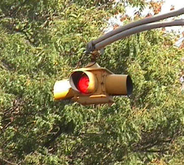 Close up of Eaglelux 4 way beacon with tunnel visors in East Lansing, Michigan.